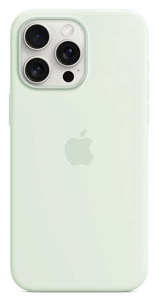 Silicone Case with MagSafe для iPhone 15 Pro Soft Mint
