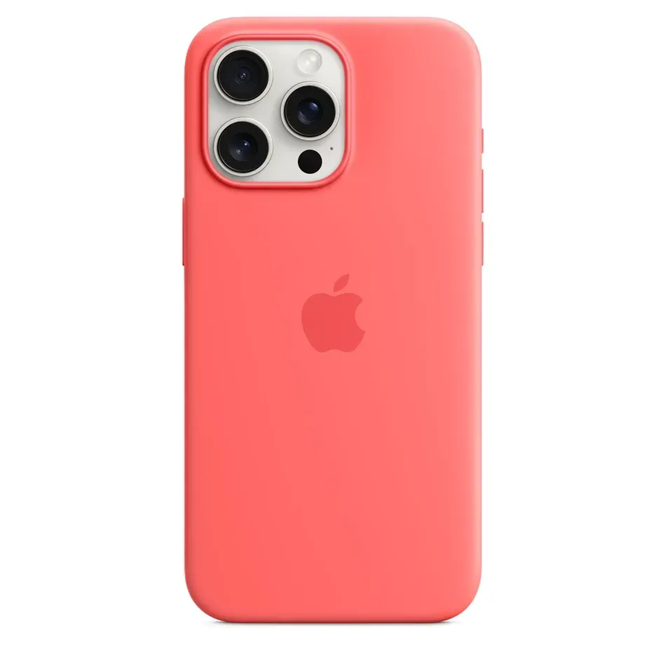 Silicone Case with MagSafe для iPhone 15 Pro Guava