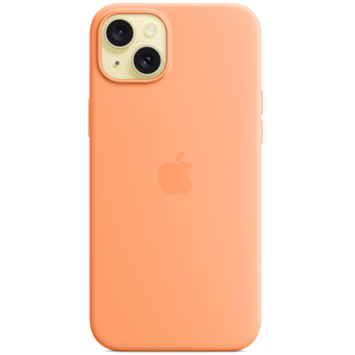 Silicone Case with MagSafe для iPhone 15 Plus Orange Sorbet 